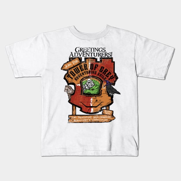 Greetings Adventurers - Tower of Grey Kids T-Shirt by GeeklyInc